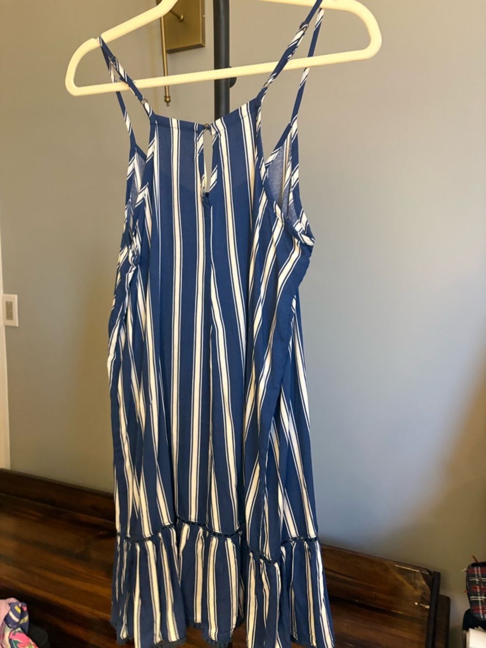 Ocean Drive Blue and White Vertical Stripe Dress - Picture 6 of 6